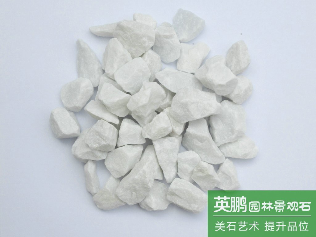 一手貨源出售白色水磨石子礫石 雪花白洗米石碎石 白色機滾石仔