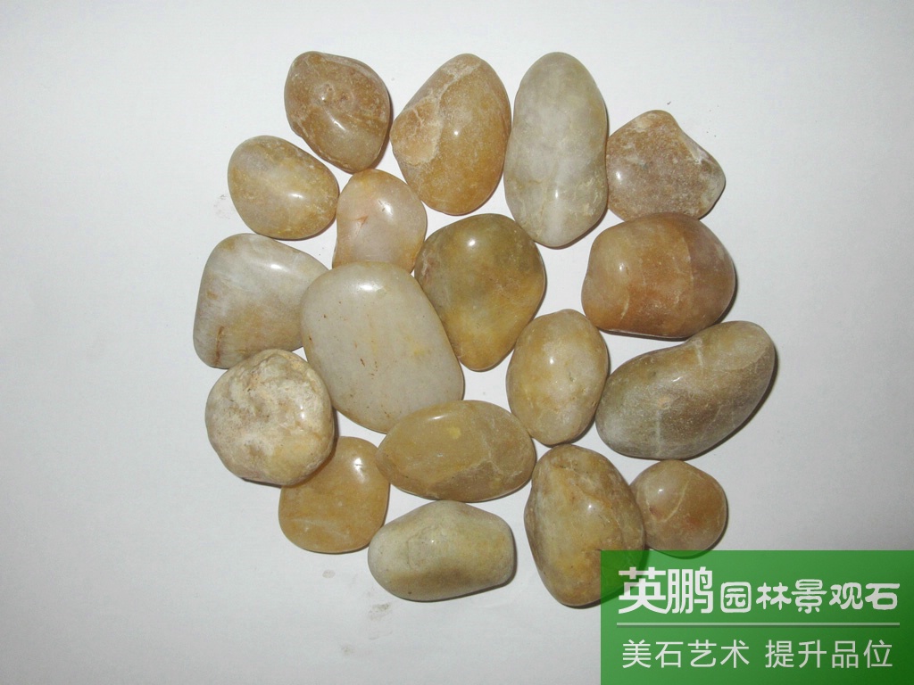 源頭廠家供應天然精品黃色雨花石 深圳樓盤景觀石特級黃色雨花石