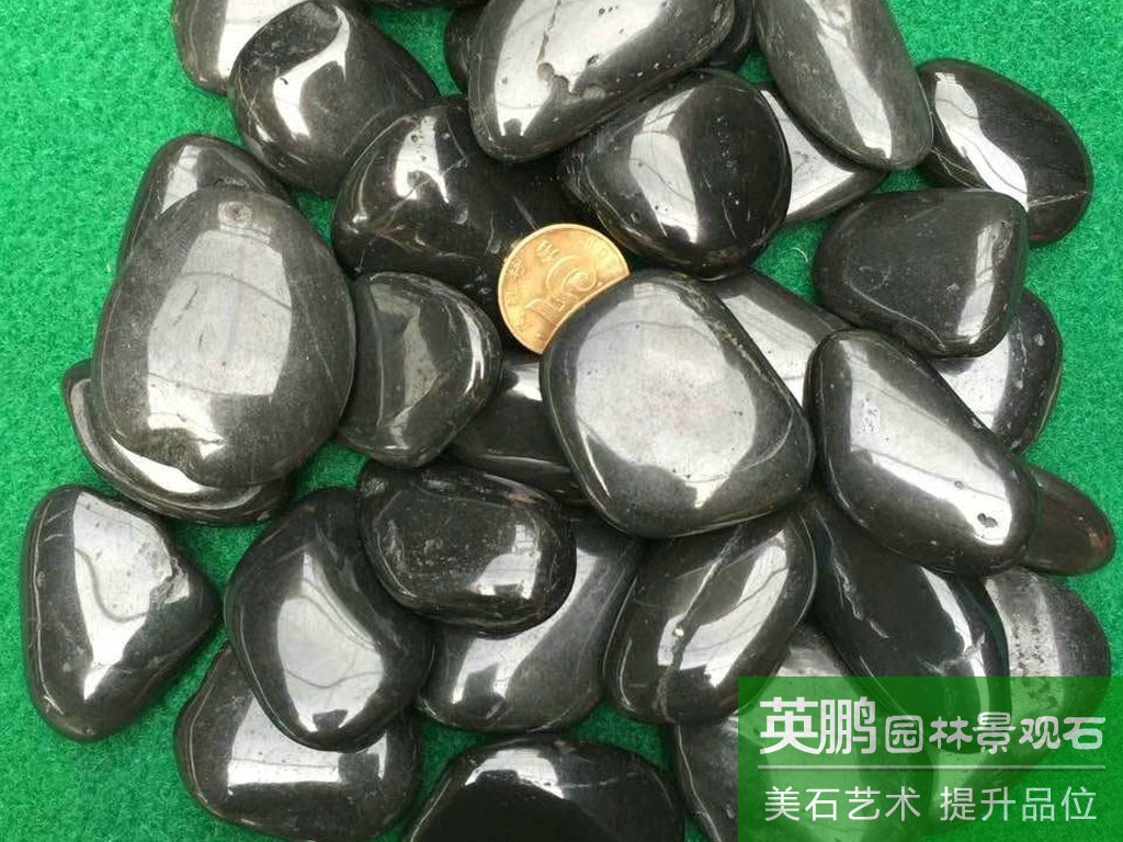 英鵬廠家自有工廠直銷精品黑色雨花石鵝卵石 地坪高拋黑色雨花石