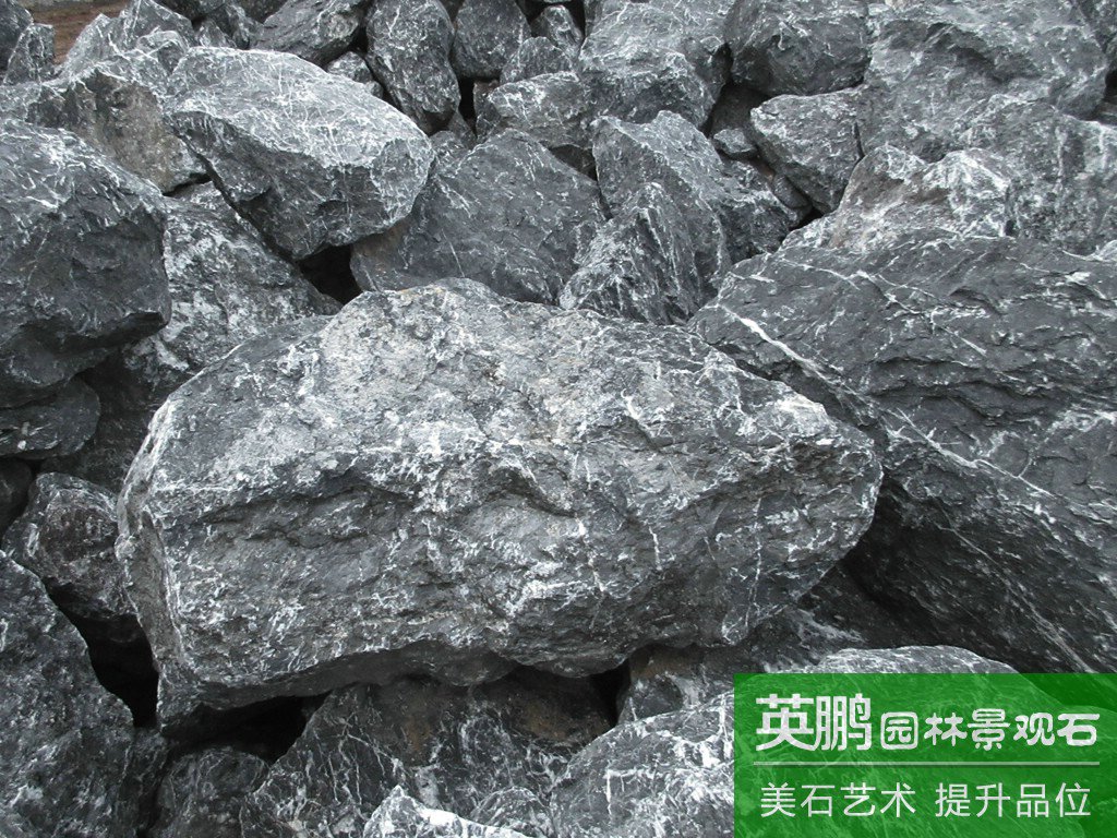 江西黑山石點景駁岸流水 野山石園林假山庭院景觀枯山水廠家直銷